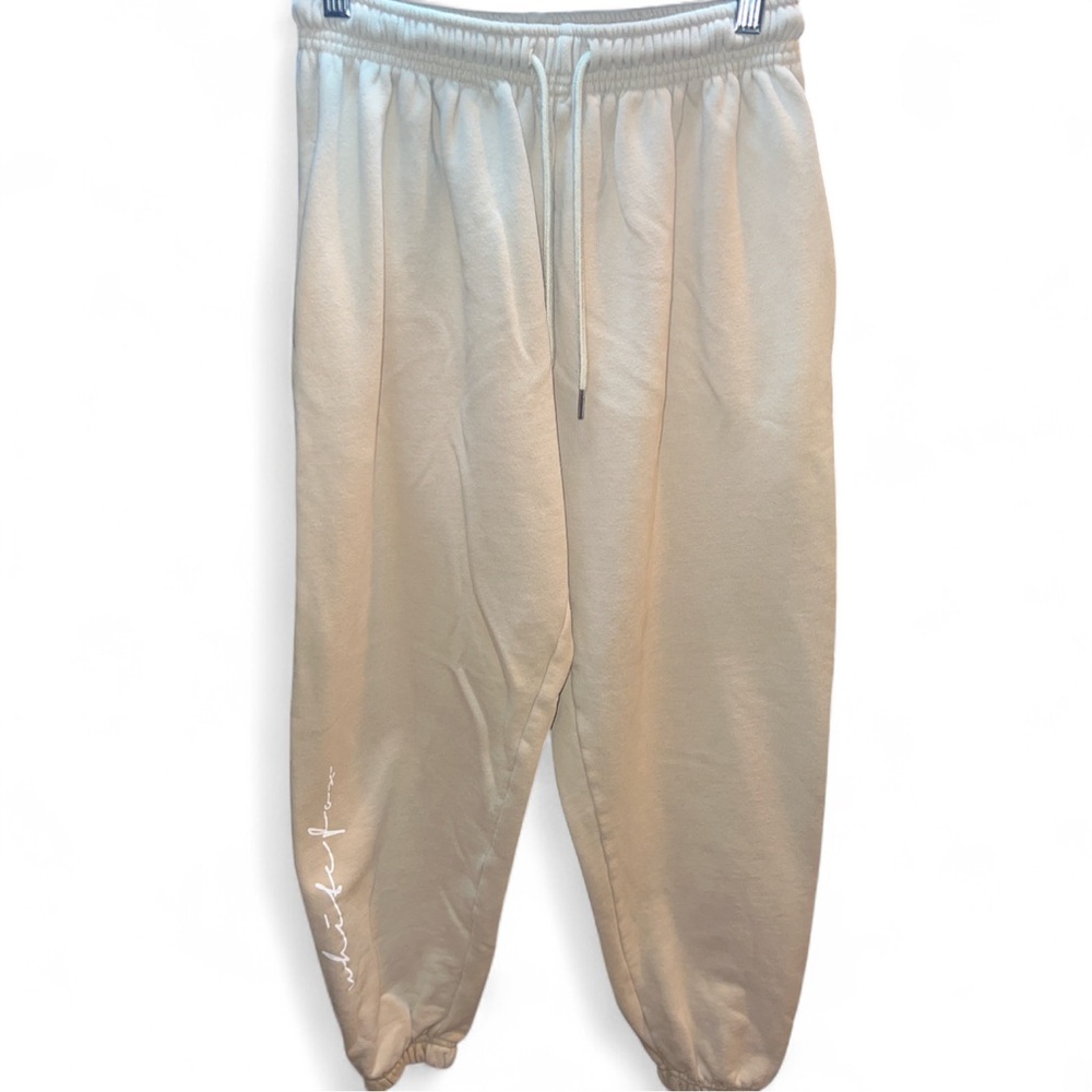 White Fox Boutique Tan Jogger Sweatpants *Flawed -see picture & Description*